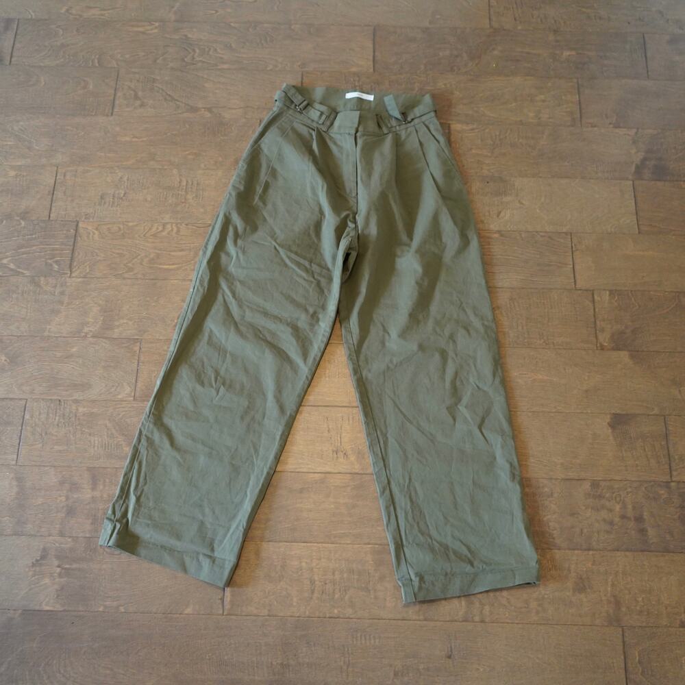 Cover Womens Pants Sage Green Wide Leg Adjustable Waist Trousers 28 inch